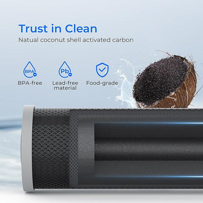 Waterdrop Whole House CTO Carbon Sediment Water Filter Cartridge Replacement for GE® FXHTC, GXWH40L, W10-PR, Culligan® RFC-BBSA,10"X4.5", 5 Micron, 1Pack