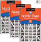 Nordic Pure 16x25x3 (Actual Size: 15 13/16 x 24 5/16 x 3) MERV 15 Plus Carbon Trion Air Bear Cub Replacement Air Filters 3 Pack