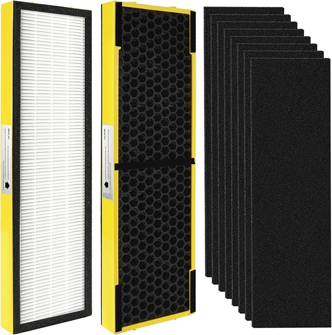 【Upgraded】FLT4825 HEPA Filter B Pet Replacement Compatible with G-Guardian Air Purifier AC4825 AC4825E AC4300 AC4800 AC4900 AC4850,2 True H13 HEPA with Activated Carbon Filter+8 Pre-Filters,#FLT4825