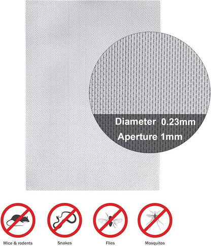 Stainless Steel Woven Wire Mesh 304 Stainless Steel Insect Screen Mesh, 20 Mesh 120 Mesh Air Vent Mesh Metal Woven Wire Mesh for Vent, Filter, Window & Garden