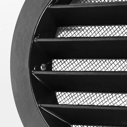 calimaero® WSGB Soffit Vents 4 inch Black Round Grille Vent Cover - Soffit Air Vent with Built-in Insect Screen Mesh Fits Only with Metal Ducts