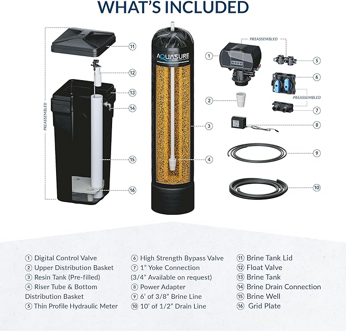 Aquasure Harmony Series 72,000 Grains Whole House Water Softener w/High Efficiency Digital Metered Control Head (72,000 Grains)