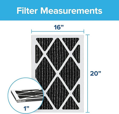 Filtrete 16x20x1 Air Filter, MPR 1200, MERV 11, Allergen Defense Odor Reduction 3-Month Pleated 1-Inch Air Filters, Pack of 2