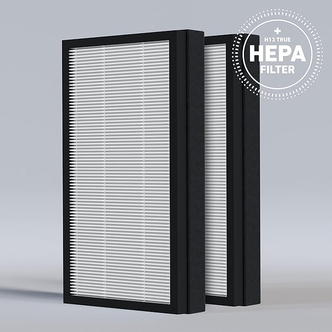 HATHASPACE HSP003 H13 True HEPA Filter Replacement, Dual-Stage Air Purifier Filter with Activated Carbon, Captures Dust, Smoke, Odors, VOCs, Easy to Install, Certified Replacement for HSP003, 1 Set