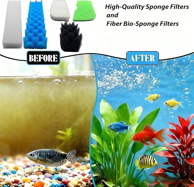 42 packs 306/307 canister filter replacements compatible with Fluval 306/307 aquarium filters. Includes filter media set with biofoam, activated carbon, and ceramic rings. Upgraded version. (2)
