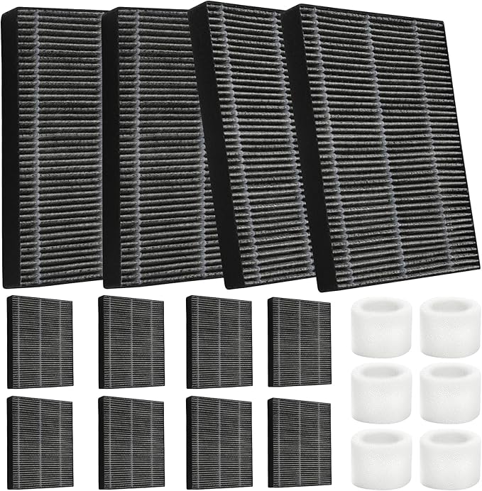 DerBlue 12pcs Wick Replacement Filter and 6pcs Top Fill Humidifier Replacement Filters Compatible with LEVOIT Superior 6000S Smart Evaporative Humidifier