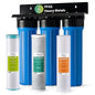 iSpring PFAS & Heavy Metals Whole House Water Filter System, SGS-Tested to Reduce Up to 99% PFOA & PFOS 3-Stage Filtration Removes Sediment, Lead, 20” x 4.5” Filters 1” Inlet/Outlet Model: WGB32B-PFKS