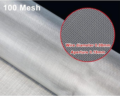Stainless Steel 100 Mesh Metal Screen Sheet, 304 Woven Wire Cloth Fabric, Fine Grid Filter Mesh, Home Repair Replacement Panel, Simple to Cut