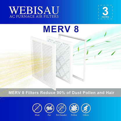 14x14x1 Air Filter MERV 8 MPR 600 4Pack Furnace Filters Pleated HVAC AC Furnace Air Conditioner Filters (Exact size: 13 3/4"x13 3/4"x3/4")