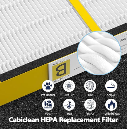 FLT4825 HEPA Filter B Replacement Compatible with Guardian Air Purifier Models AC4825 AC4825E AC4825W AC4300 AC4800 AC4850PT AC4850 AC4900 AC4820 AP2200CA, 4 HEPA Filters + 8 Carbon Pre-Filters