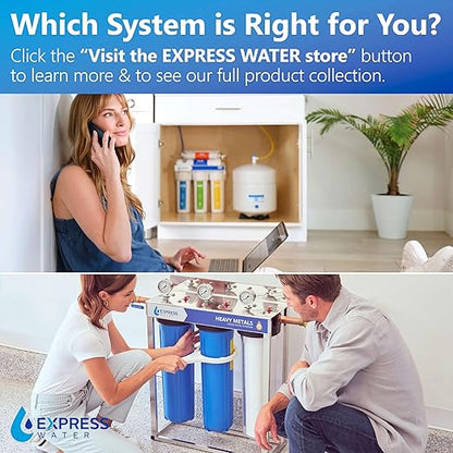 Express Water Whole House Water Filter System | ESSENTIAL | 3 Stage Whole Home Filter, Top-Tier Filters Produce Overachieving H2O, Significantly Reduces Chlorine & Sulfur Smell/Taste, Healtheir Skin