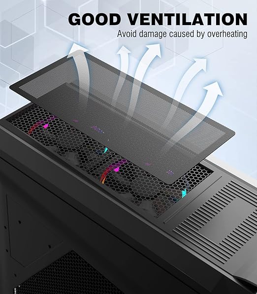 MoKo 140 x 280mm PC Case Magnetic Dust Mesh Filter, 0.5mm PVC Mesh Hole Computer Cooler Fan, Magnetic Frame Dustproof Cover Grill for Computer PC Case - 4PCS