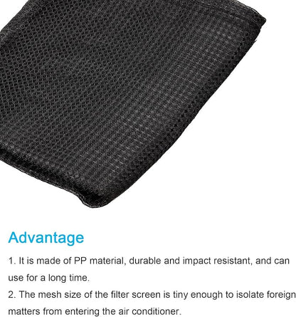 PATIKIL 47.2" x 39.4" Air Conditioner Air Filter Material, Plastic Dustproof Filtering Mesh Screen Replacement for Air Conditioning, Black