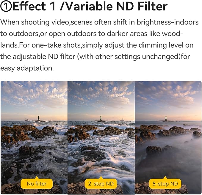 Kase 72mm Variable ND1.5-8 & CPL & Black Mist 3 in 1 Filter with 36 Multi-Coatings, Essential for Landscape & Vlog, Compatible with Canon Sony Nikon
