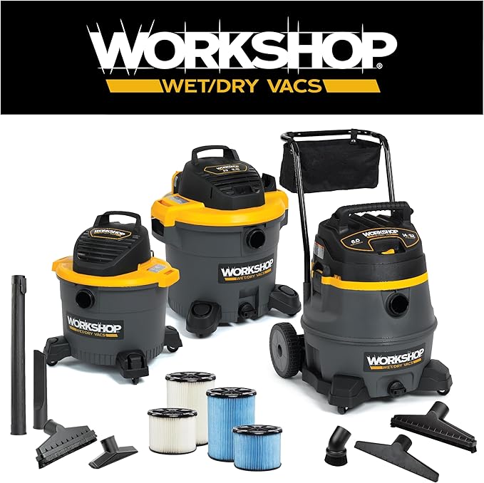 WORKSHOP Wet/Dry Vacs Vacuum Filters WS23200F HEPA Media Filter For Shop Vacuum Cleaner (Single HEPA Media Filter For Wet/Dry Vacuum Cleaner) Fits WORKSHOP 5-Gallon to 16-Gallon Shop Vacuum Cleaners