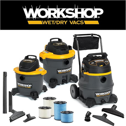 WORKSHOP Wet/Dry Vacs Vacuum Filters WS23200F HEPA Media Filter For Shop Vacuum Cleaner (Single HEPA Media Filter For Wet/Dry Vacuum Cleaner) Fits WORKSHOP 5-Gallon to 16-Gallon Shop Vacuum Cleaners