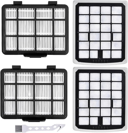 NEN180 Filter Replacement Compatible with Eureka NEN180 NEN186BL Bagless Canister Vacuum Cleaner Replacement Parts, 2 HEPA Filters & 2 Dust Cup Filters Element, 4 Pack