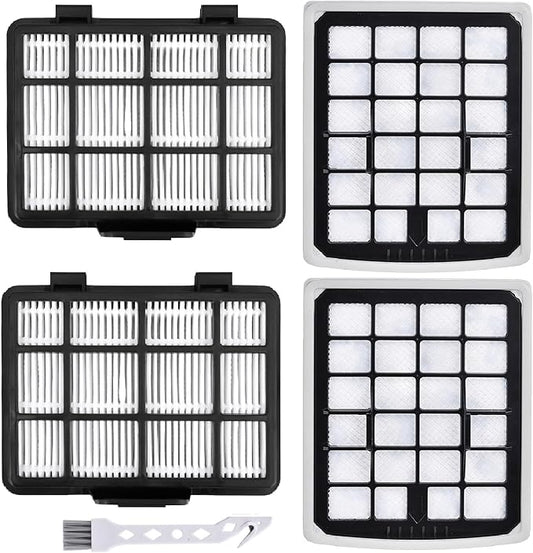 NEN180 Filter Replacement Compatible with Eureka NEN180 NEN186BL Bagless Canister Vacuum Cleaner Replacement Parts, 2 HEPA Filters & 2 Dust Cup Filters Element, 4 Pack