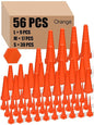 Hydraulic Oil Service Plugs Large Medium Small Sizes Multi Pack Rubber Drip Proof Hose Plugs Industrial Hydraulic Kit for Irrigation, 3 Sizes (56 Pcs,Orange)