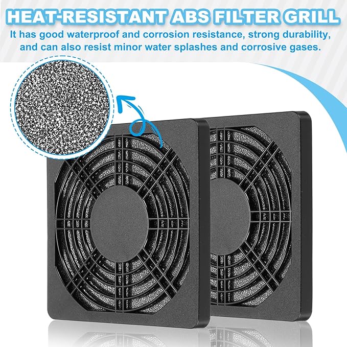 PATIKIL 110mm Fan Filter Grill, 6 Pcs Plastic Ventilation Dustproof Grill Cover Cooling Ventilator with Screws for Industry Workshop Computer Case Refrigerators Air Conditioning, Black