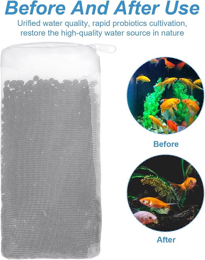 6 Packs Fine Mesh Bag Aquarium Mesh Bag Aquarium Filter Media Bags with Plastic Zipper, 8" x 3" Filter Bags for Fish Tank Pond Fine Resins Activated Carbon