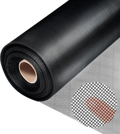 304 Stainless Steel Mesh, 47in x 10ft, 22 Mesh, Sturdy Metal Screen Roll for Window, Door, Air Vents, Filter, Cage, Garden, Patio, Pet (Black, 47inch x 10 feet)