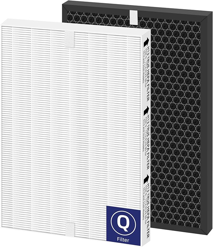 5510 5520 HEPA Air Purifier Filter Q Replacement for Winix 5510 5520 Plasmawave Air Purifier H13 True HEPA Carbon Filter,# 1712-0123-00,1 Set