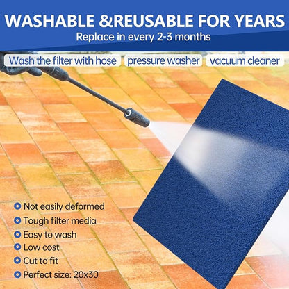 Ubeesize Reusable Air Filter 20x30x1, High Air Flow Furnace Filters Cut to Fit Air Conditioner MERV 6 Replacement for HVAC RV Washable AC Filter (Actual Size 20x30x0.5 inch)
