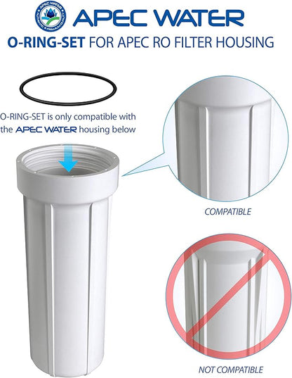 High Capacity Replacement Pre-Filter Set, White & 3 Pcs 3.5" O.D. Replacement O-Ring for Reverse Osmosis Water Filter Housings, Black, 3 Count