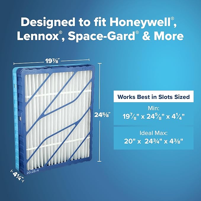 Filtrete 20x25x4 Refillable Air Filter Starter Kit, MPR 1550, MERV 12, 1 Reusable Air Filter Frame & 2 Air Filters, Fits Honeywell & Lennox, Allergen Bacteria & Virus, Actual size 19.88 x 24.62 x 4.25