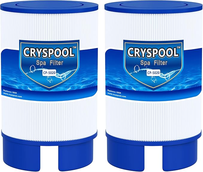 Cryspool® 5020 Filter Compatible with Soft Tub #5020, 2009+ Spa Models (for 5 1/2″ Drain Caps), 35 Sq. Ft Spa Filter Cartridge, 2 Pack