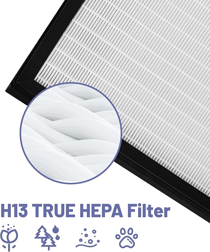 BD-AS-550 Air Scrubber Stage 2 Replacement Filter Compatible with BlueDri, VEVOR and Dri-Eaz Scrubber Air Purifier, for F301H, True HEPA H13 Filter of 16 x 19 x 2 inches（2 Pack）