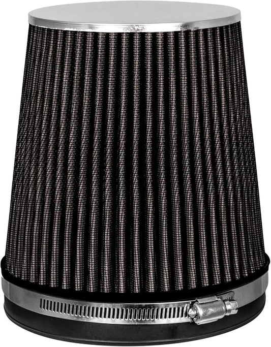 BLACK 6" 152 mm Inlet Short Truck Air Cone Replacement Performance Washable Clamp-On Dry Air Filter (6" Tall)