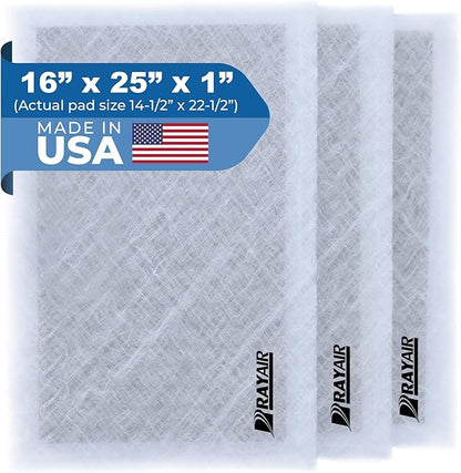RAYAIR SUPPLY 16x25 Replacement Filter Pads Compatible with Pristine Air Cleaner 16x25 Refills (3 Pack) White