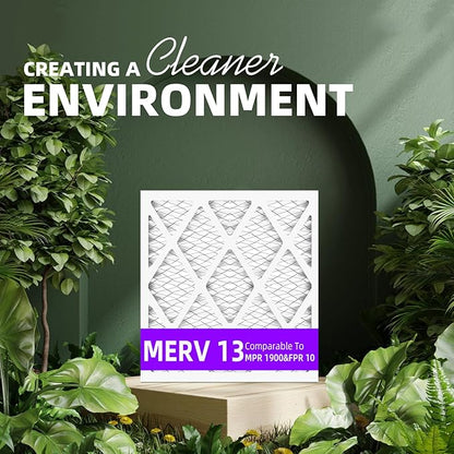 14x18x1 MERV 13 (6-Pack) Pleated Air Filter (Actual Size: 13.5"x17.5"x0.75") MPR 1900 & FPR 10, Furnace Air Filters 14x18x1 air filter