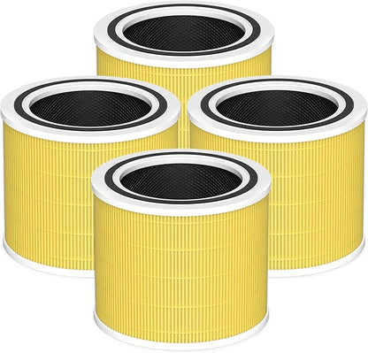 Core 200S Pet Care Replacement Filter Compatible with LEVOIT Core 200S and Core 200S-P Smart WiFi Air Purifier, 3-in-1 H13 True HEPA Activated Carbon Filter, Core 200S-RF-PA, Yellow, 4 Pack