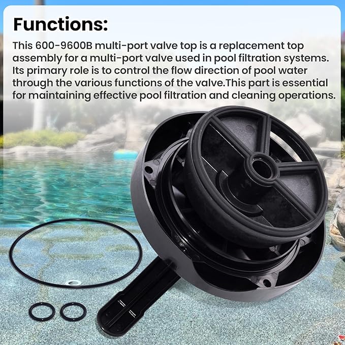 600-9600B/600-9600 1.5’’Multi-Port Valve Top Compatible with Waterways Sand Filter WVS003, for ClearWater, Carefree & TWM Sand Filter 7 Way Valve Lid