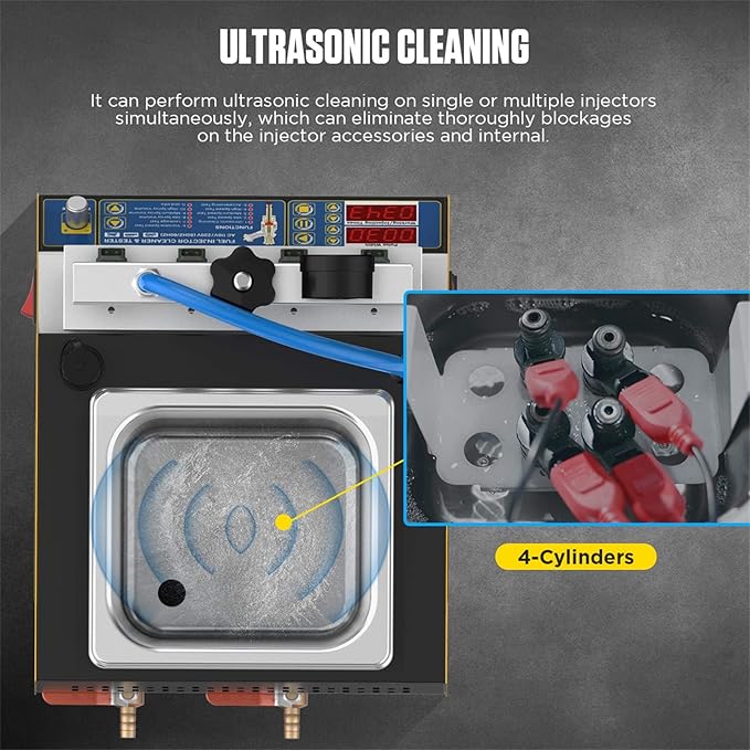AUTOOL Automotive Motorcycle 4 Cylinder Ultrasonic Wave Injector Cleaner Petrol Injection Tester Cleaning Kit Tester