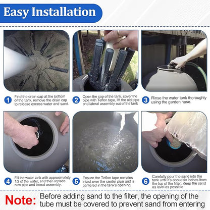 SX180DA Pool Filter Parts Lateral Assembly with Center Pipe Compatible with Hayward Pro Sand Filter Series S180T S210T1580 Series, Spa Pool Sand Filter Threaded Lateral Replacement Parts