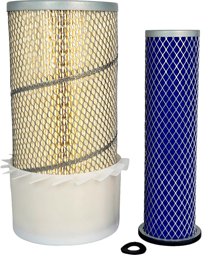 Outer Inner Air Filter Kit 384812R93 3125199R1 Compatible with John Deere 244E 244H 84 4475 5575 6675 7775 5200 Tractor Loader AH19852 AT17370T 3035558R1 3133241R1 Primary Secondary Air Cleaner