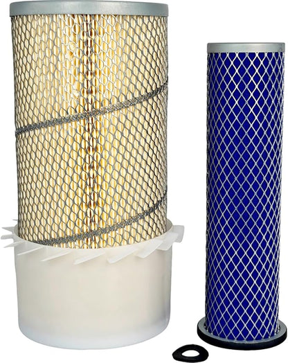 Outer Inner Air Filter Kit 384812R93 3125199R1 Compatible with John Deere 244E 244H 84 4475 5575 6675 7775 5200 Tractor Loader AH19852 AT17370T 3035558R1 3133241R1 Primary Secondary Air Cleaner