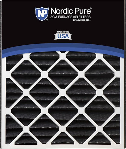 Nordic Pure 20x25x5 (Actual Size: 19 3/4 x 24 1/4 x 4 7/8) Air Bear Replacement Pure Carbon Odor Reduction Merv 8 Air Filter 1 PK