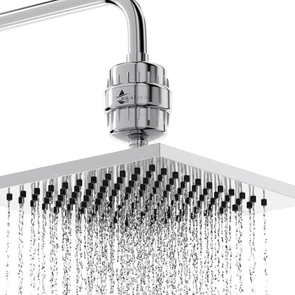 Shower Head Filter For Hard Water 20 Stages to Remove Chlorine Fluoride Water Softener Coconut Shell Activated Carbon Reduces Dry Itchy Skin Heavy Metals Other Sediments Vitamin C Aqua Earth