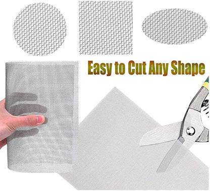 Stainless Steel Woven Wire Mesh 304 Stainless Steel Insect Screen Mesh, 20 Mesh 120 Mesh Air Vent Mesh Metal Woven Wire Mesh for Vent, Filter, Window & Garden