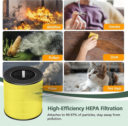 B-D02L/M05 Per Care Replacement Filter, Compatible with MOOKA B-D02L & M05, for VEWIOR B-D02U, for KOIOS B-D02L, for Tailulu D10 Air Purifier, 3-IN-1 Filter for MOOKA B-D02L Filter, 2 Pack