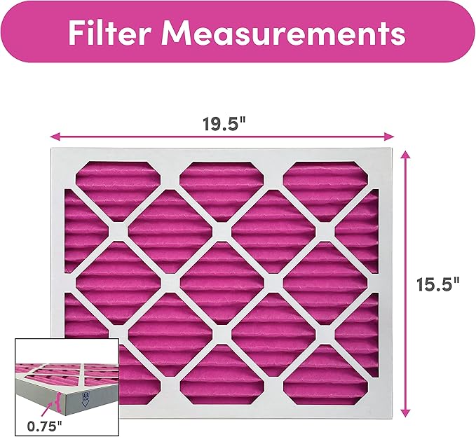 Colorfil 16x20x1 Air Filter (6-Pack) | Made in the USA | Color Changing | Remove Cat and Dog Odor | MERV 8 for Pet Hair Dander and Dust | 15.5"x19.5"x0.75" Exact Size