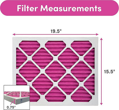 Colorfil 16x20x1 Air Filter (2-Pack) | Made in the USA | Color Changing | Remove Cat and Dog Odor | MERV 8 for Pet Hair Dander and Dust | 15.5"x19.5"x0.75" Exact Size