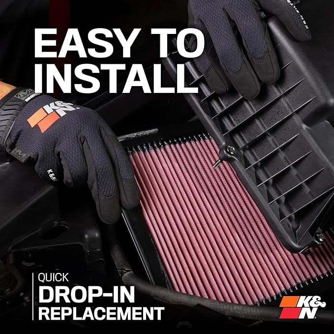 K&N High-Flow Original Lifetime Engine Air Filter: Increase Power: Premium, Washable: Compatible with 2016-2025 HONDA: Civic, HR-V, 33-5045