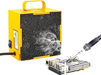 KOTTO Solder Smoke Absorber Remover Fume Extractor Smoke Prevention Absorber DIY Working Fan for Soldering Station (Yellow)