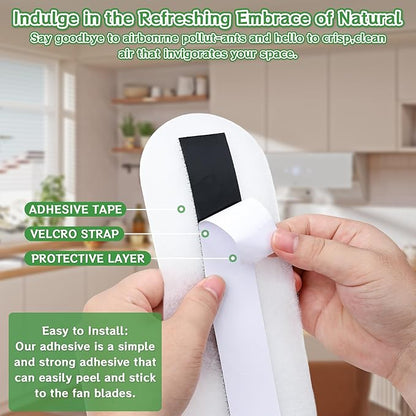 15 Pack Ceiling Fan Filter Pads, Activated Carbon & Zeolite Blend for Cleaner Air, Universal Stick-On Filters, Dust & Odor Reduction, Fits All Ceiling Fans(White)